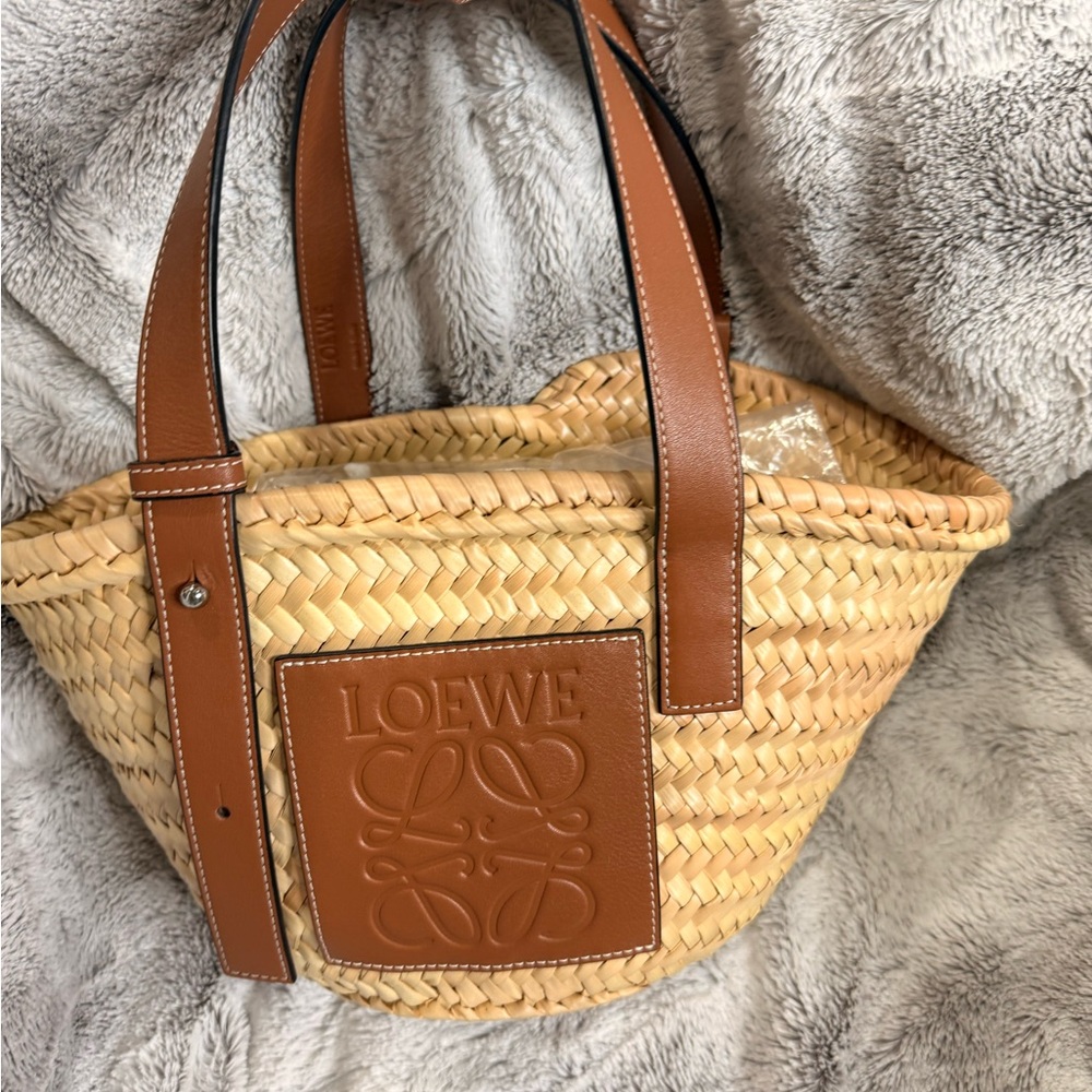 Loewe Brown and Tan Woven Tote